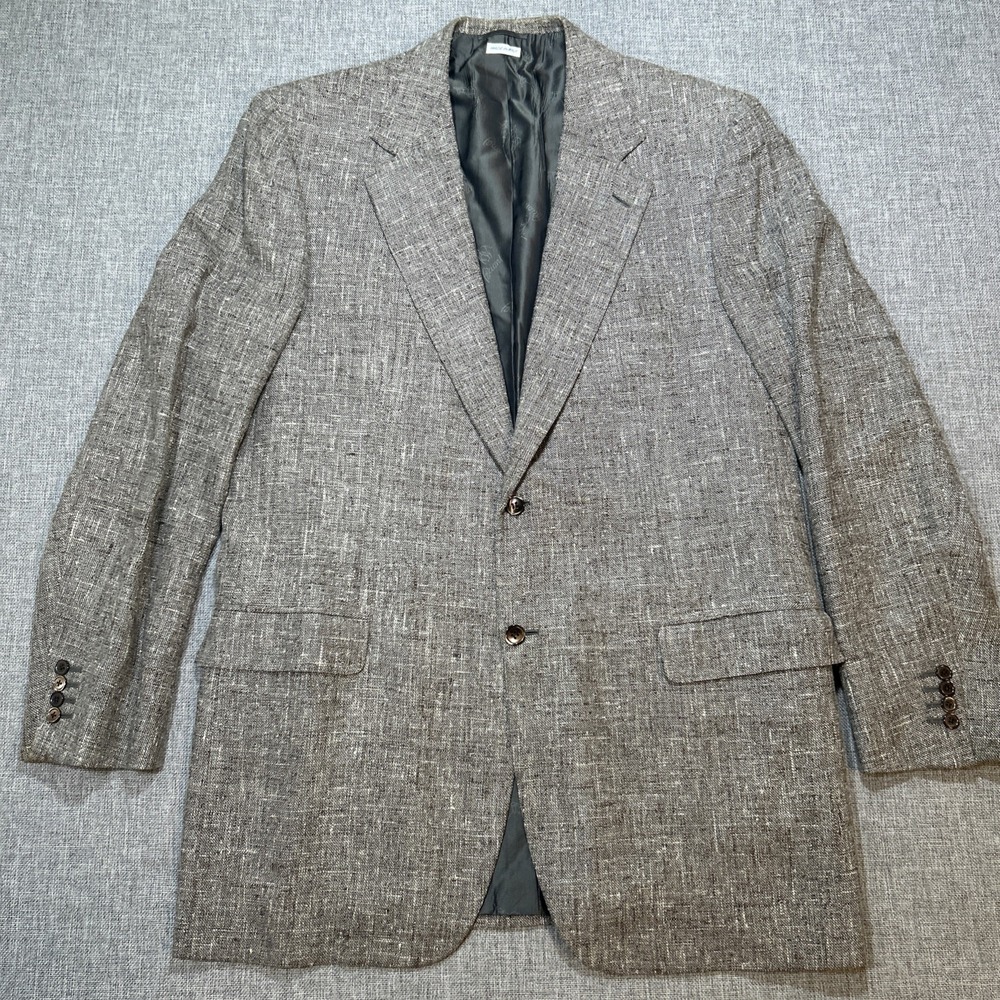 Brioni Blazer 44L Sport Coat Wool Silk 2 Button Made In Italy Tweed Nomentano